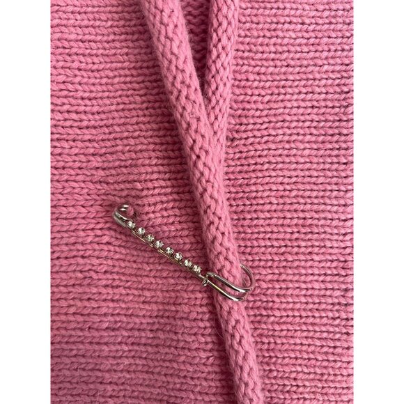 NWT MEDIUM Access Liz Claiborne Rose Pink Open Angora Blend Cardigan Sweater - Picture 3 of 9